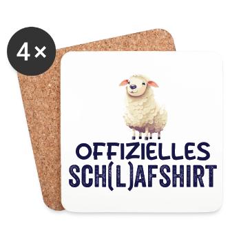 Schlafschatz Schaf - Untersetzer (4er-Set) - Weiß - Vorne