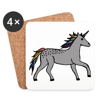 Cute Unicorn - Coasters (set of 4) - white - Front