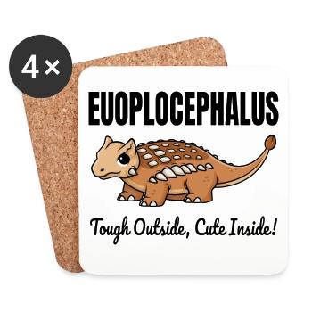 Euoplocephalus Dinosaur Dino Paleontologist Fossil - Coasters (set of 4) - white - Front