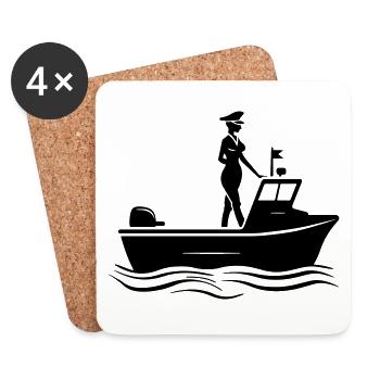 Bateau Capitaine Femme - Dessous de verre (lot de 4) - blanc - Devant