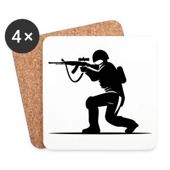 Soldier Icon - Coasters (set of 4) - white - Front