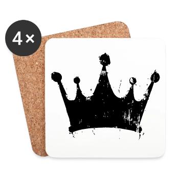 Krone Symbol Silhouette - Untersetzer (4er-Set) - Weiß - Vorne