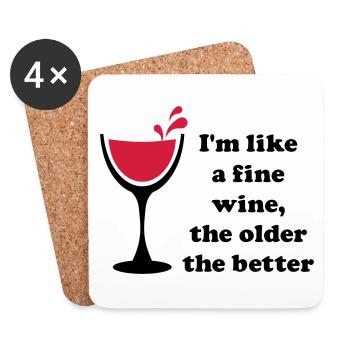 Like a fine Wine 2c - Wie ein guter Wein - Untersetzer (4er-Set) - Weiß - Vorne