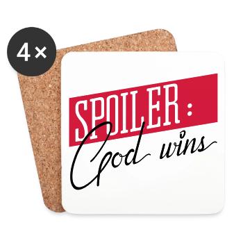 God wins - Coasters (set of 4) - white - Front