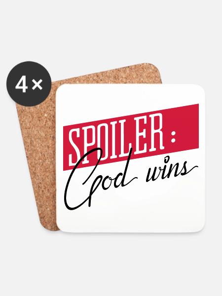 Gott gewinnt - Untersetzer (4er-Set) - Weiß