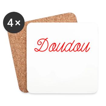 DOUDOU idée cadeau accessoire et tshirt - Dessous de verre (lot de 4) - blanc - Devant