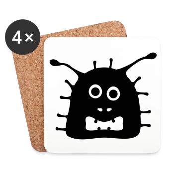 Covi the crazy corona virus - Coasters (set of 4) - white - Front