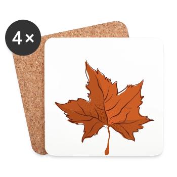 Feuille d’automne Feuille d’automne - Dessous de verre (lot de 4) - blanc - Devant