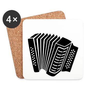 Accordéon - Dessous de verre (lot de 4) - blanc - Devant