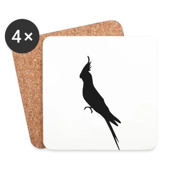 Cockatiel - Coasters (set of 4) - white - Front