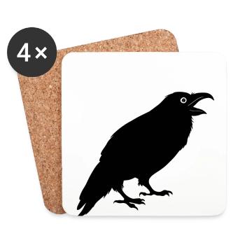 Raven Silhouette - Coasters (set of 4) - white - Front