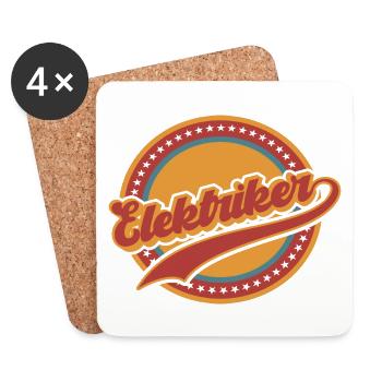 Elektriker Elektroniker Elektromeister Beruf - Untersetzer (4er-Set) - Weiß - Vorne