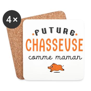 chasse future chasseuse comme papa - Dessous de verre (lot de 4) - blanc - Devant