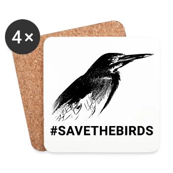 Wächter der Natur #Grünreiher #savethebirds - Untersetzer (4er-Set) - Weiß - Vorne