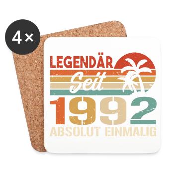Original 1992 Jahrgang Vintage Geburtstag 1992 - Untersetzer (4er-Set) - Weiß - Vorne