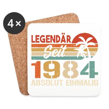 Original 1984 Jahrgang Vintage Geburtstag 1984 - Untersetzer (4er-Set) - Weiß - Vorne