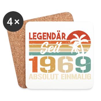 Original 1969 Jahrgang Vintage Geburtstag 1969 - Untersetzer (4er-Set) - Weiß - Vorne