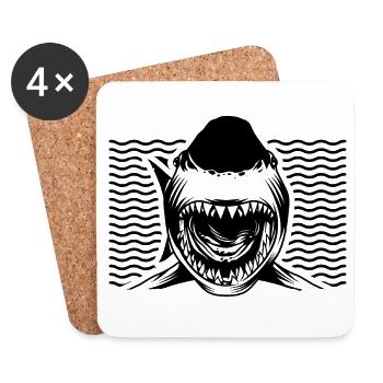 Requin requin - Haifisch - Untersetzer (4er-Set) - Weiß - Vorne