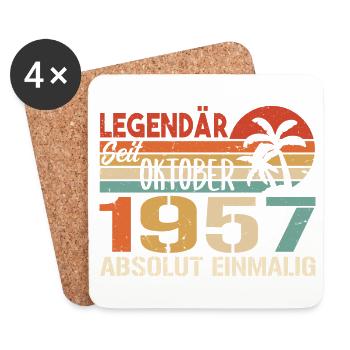 Legenden werden im Oktober 1957 geboren - 1957 - Untersetzer (4er-Set) - Weiß - Vorne