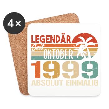 Legenden werden im Oktober 1999 geboren - 1999 - Untersetzer (4er-Set) - Weiß - Vorne