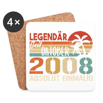 Legenden werden im Oktober 2008 geboren - 2008 - Untersetzer (4er-Set) - Weiß - Vorne