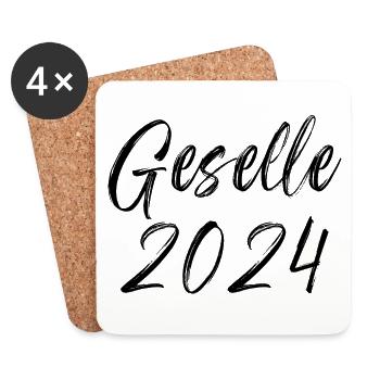 Geselle 2024 Prüfung bestanden - Untersetzer (4er-Set) - Weiß - Vorne