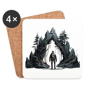 HIKERS OUTDOOR HIKING - Coasters (set of 4) - white - Front