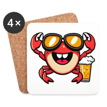 Crabe Crabe Après-Ski Bière - Dessous de verre (lot de 4) - blanc - Devant