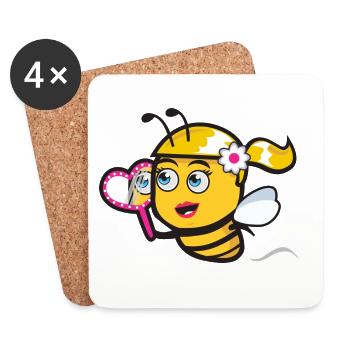 Beautiful Abeille - Dessous de verre (lot de 4) - blanc - Devant