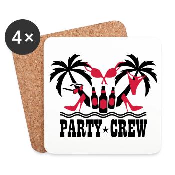 18 Party Crew Insel Urlaub Sex Boys Girls on Tour - Untersetzer (4er-Set) - Weiß - Vorne