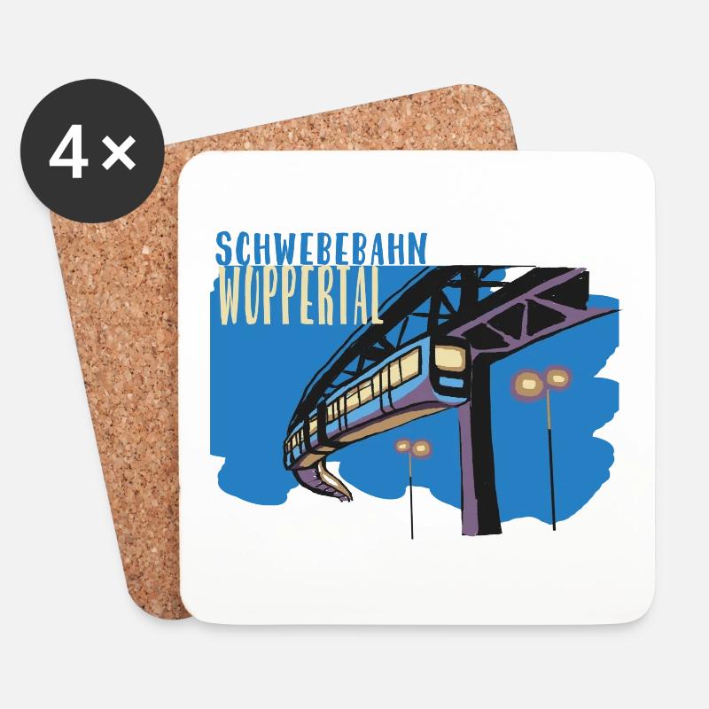 Neue Schwebebahn aus Wuppertal - Untersetzer (4er-Set) - Weiß