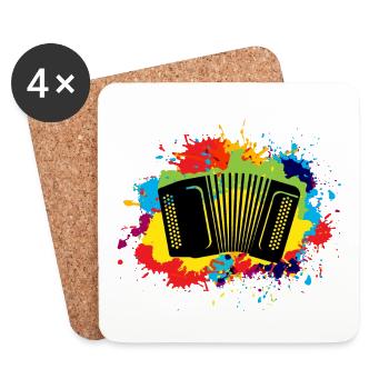 Accordion Polka Music Musical Watercolour Gift - Coasters (set of 4) - white - Front