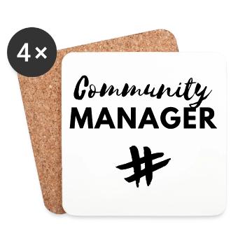 Community manager Social-Media-Manager-Geschenkidee - Untersetzer (4er-Set) - Weiß - Vorne
