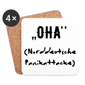 Oha (Norddeutsche Panikattacke) - Untersetzer (4er-Set) - Weiß - Vorne
