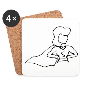 Héroïne d’anime - Dessous de verre (lot de 4) - blanc - Devant