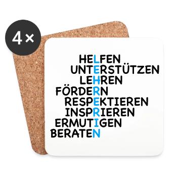 Lehrerin ist mehr als ein Beruf - Untersetzer (4er-Set) - Weiß - Vorne