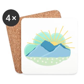 Mountains - Untersetzer (4er-Set) - Weiß - Vorne