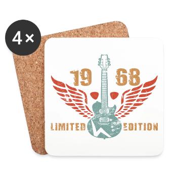 Guitar Guitar Player 1968 Birthday - Coasters (set of 4) - white - Front