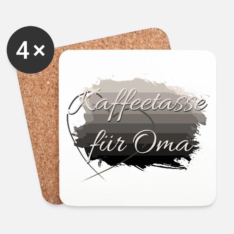 Kaffeetasse für Oma - Untersetzer (4er-Set) - Weiß