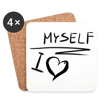 ich liebe mich selbstliebe herz - Untersetzer (4er-Set) - Weiß - Vorne