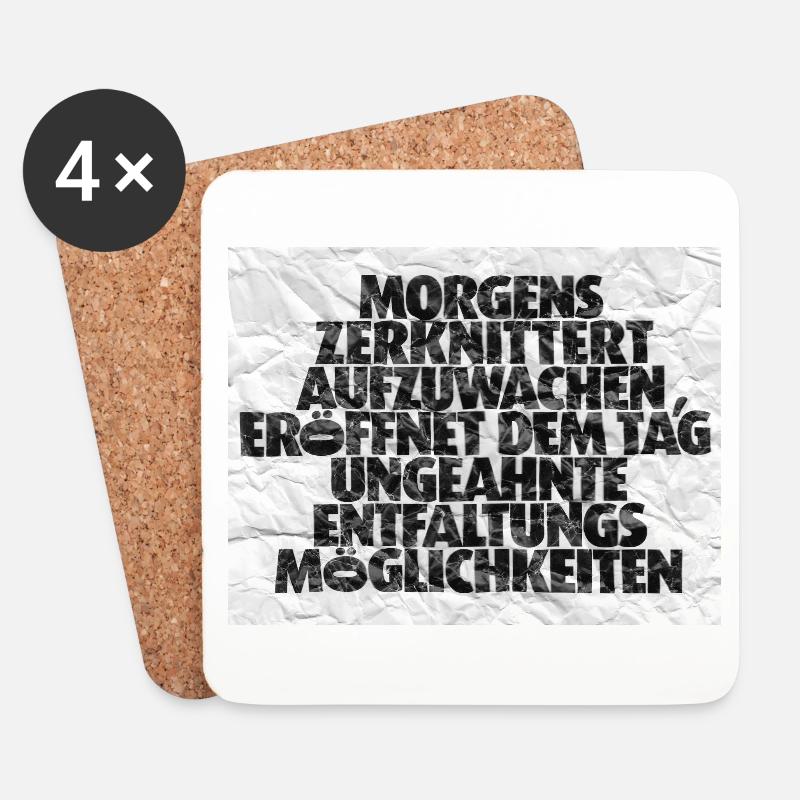 Morgenmuffel 2 - Untersetzer (4er-Set) - Weiß