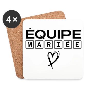 Équipe mariée - Dessous de verre (lot de 4) - blanc - Devant