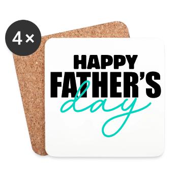 Happy Fathers Day - Dessous de verre (lot de 4) - blanc - Devant