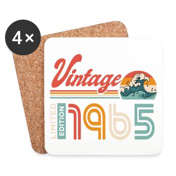 1965 Anniversaire Cadeau Né en 1965 - Dessous de verre (lot de 4) - blanc - Devant