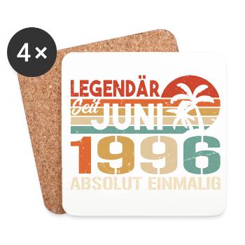 Legendär seit Juni 1996 - Geburtstag 1996 - Untersetzer (4er-Set) - Weiß - Vorne