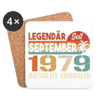 1979 September Vintage Geburtstagsgeschenk 1979 - Untersetzer (4er-Set) - Weiß - Vorne