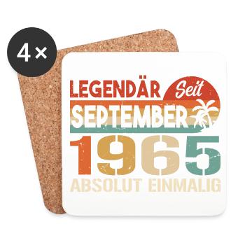 1965 September Vintage Geburtstagsgeschenk 1965 - Untersetzer (4er-Set) - Weiß - Vorne