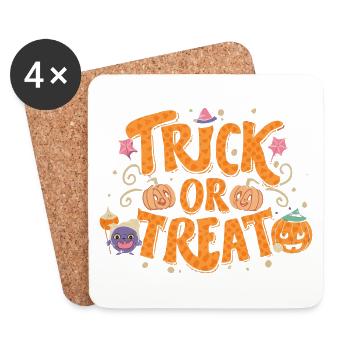Trick or Treat Süßes oder Saures - Dessous de verre (lot de 4) - blanc - Devant