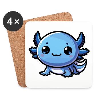 Cadeau mignon bleu Axolotl Axolotl - Dessous de verre (lot de 4) - blanc - Devant