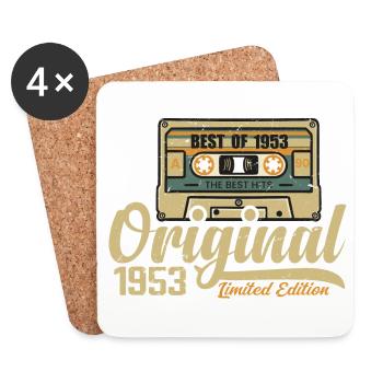 Original 1953 Jahrgang - 1953 Geburtstagsgeschenk - Untersetzer (4er-Set) - Weiß - Vorne